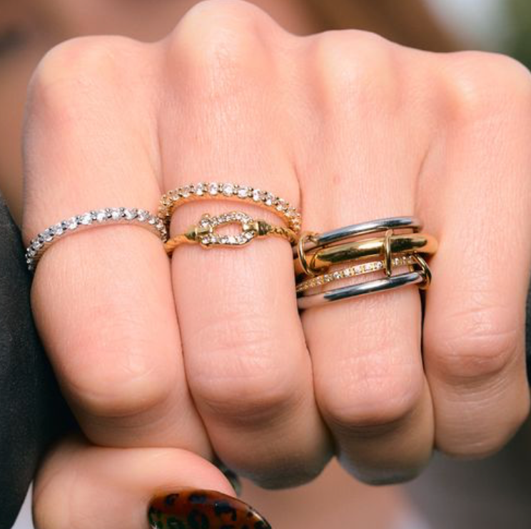 Olivia Mixed Metal Stacked Ring Set: 6