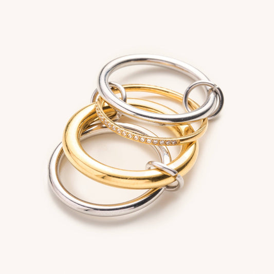 Olivia Mixed Metal Stacked Ring Set: 6