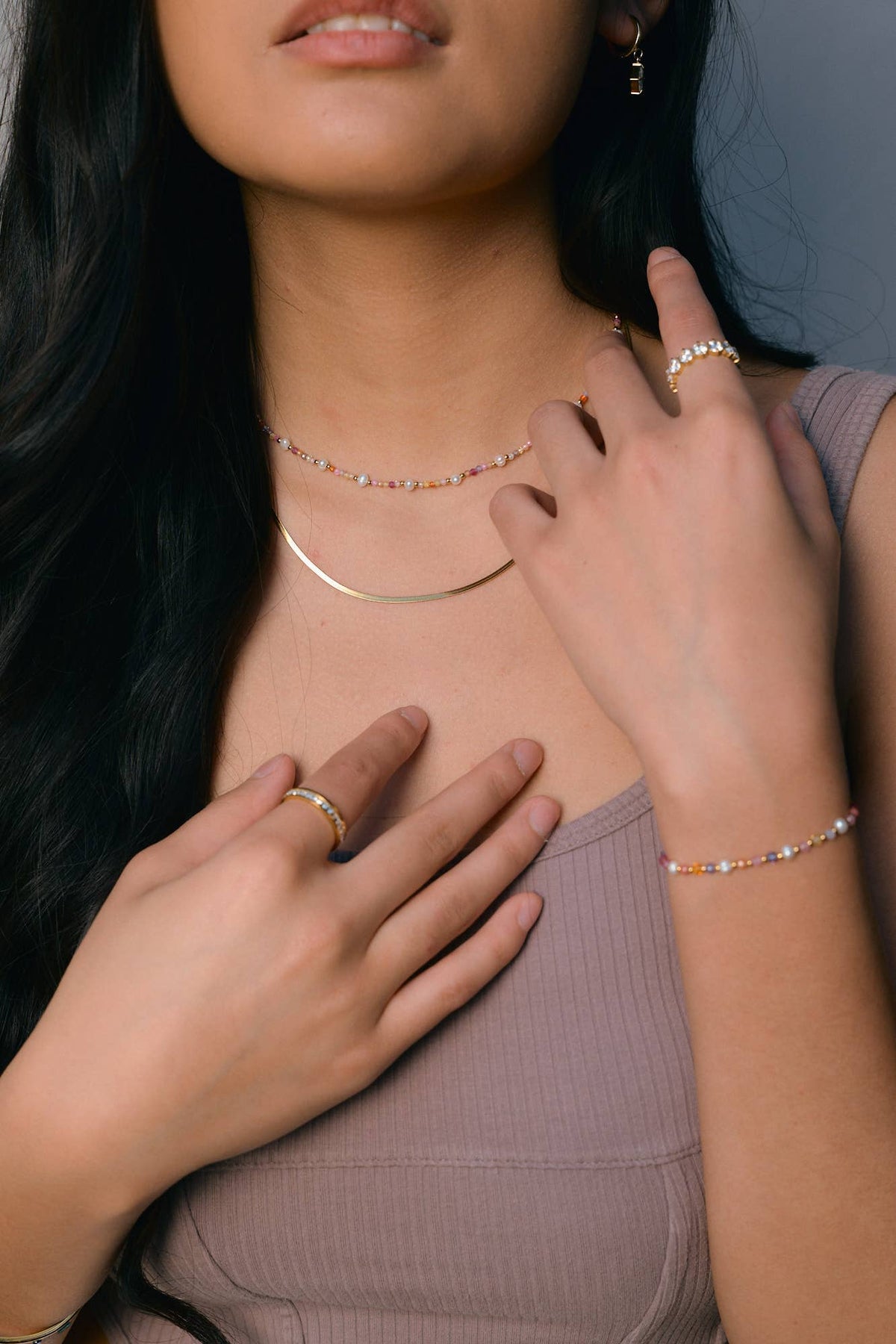 Micro Gold Herringbone Necklace