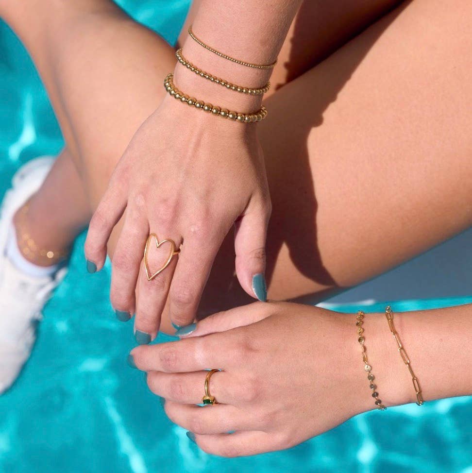 Lovie Gold Heart Ring- Waterproof: 7