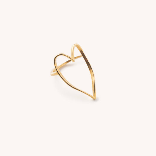 Lovie Gold Heart Ring- Waterproof: 7