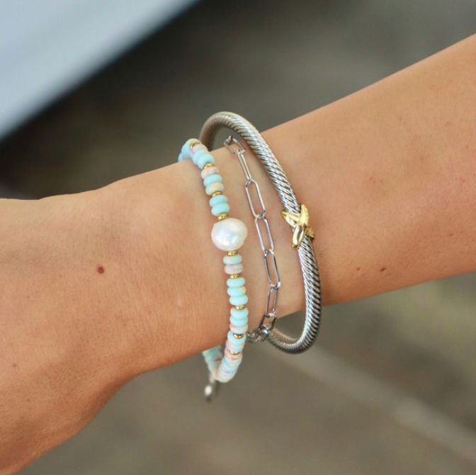 Silver Criss Cross Bangle